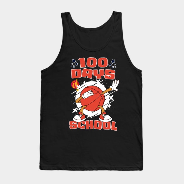 100 days of school featuring a dabbing basketball #2 Tank Top by XYDstore